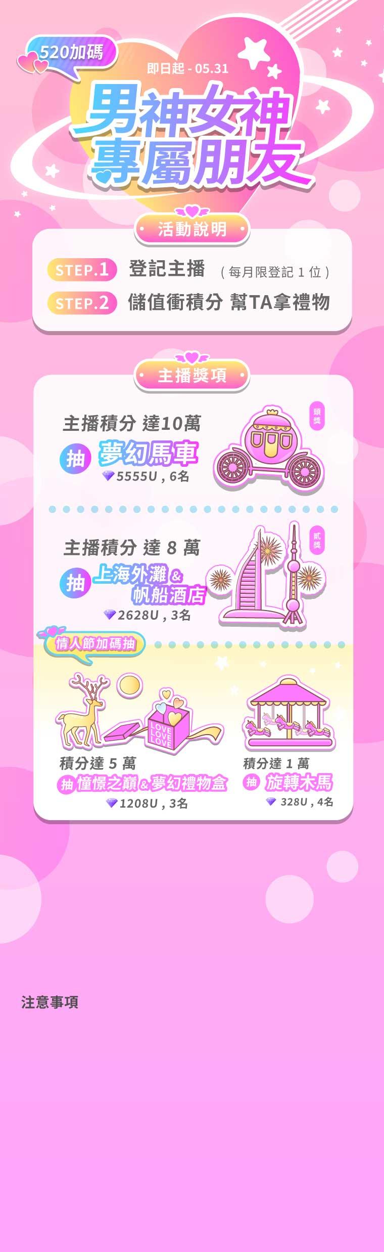 【星光直播】男神女神的專屬朋友，登記主播即可將積分贈送給支持的主播，達標還能參加抽獎！